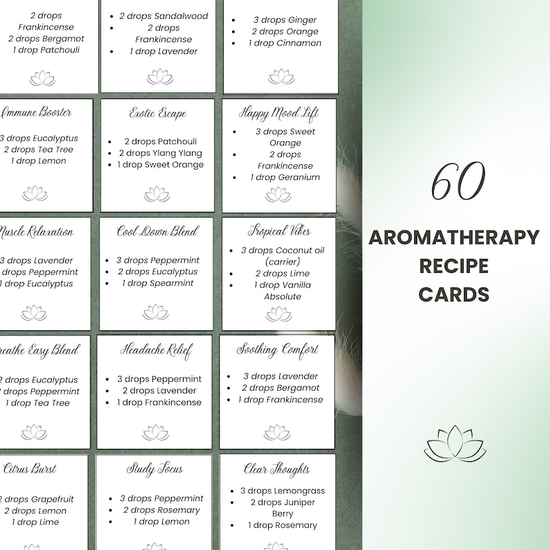 aromatherapy recipe cards 
