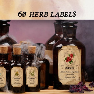 Printable Herb & Spice Apothecary Labels: Vintage Style (PDF)