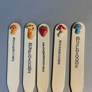 Ceramic Mushroom Garden Marker: Cottagecore Fairy Garden Decor