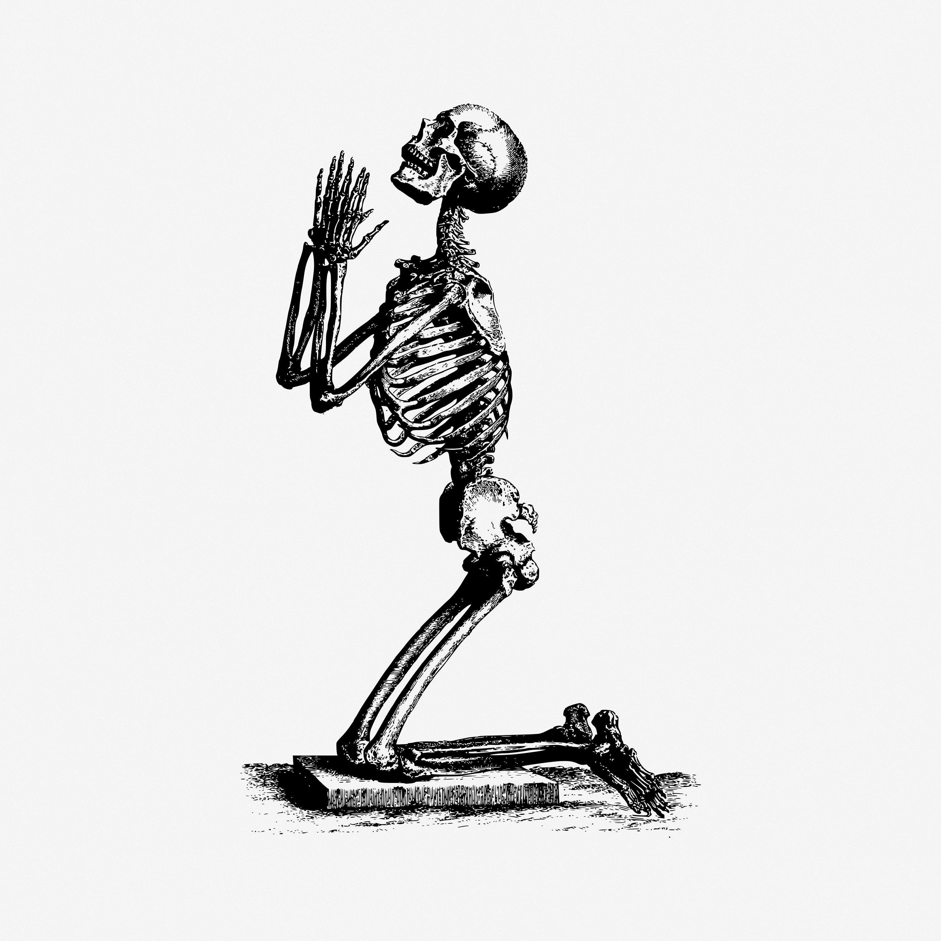 Vintage Praying Skeleton Etsy
