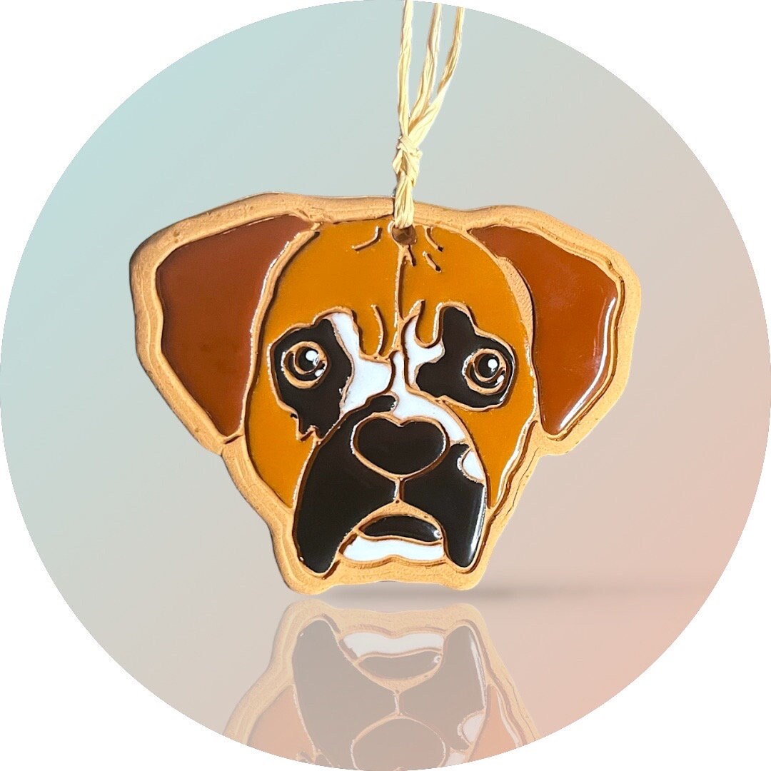 Boxer Dog Ornament Etsy