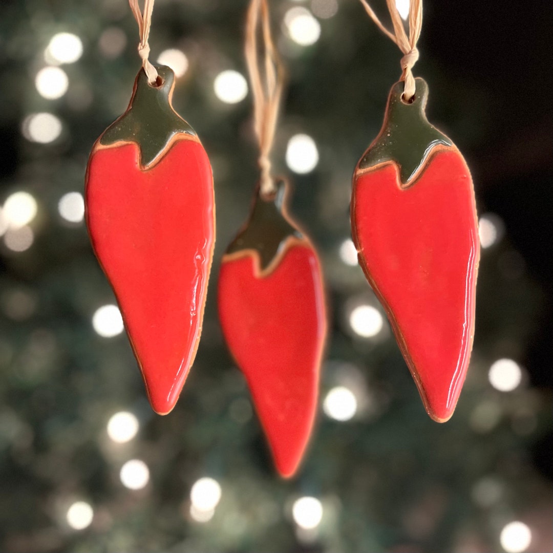 Chili Pepper Ornament Gift Set of 3 Etsy