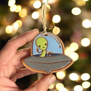 UFO Alien Ornament (color variations)