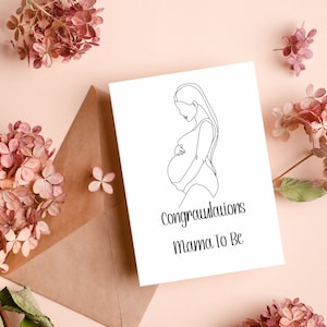 Carte de félicitations de grossesse, maman à être, carte de douche de bébé, maman à être, mère à être, félicitations enceinte, femme enceinte