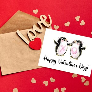 Penguin Love Valentines Card, carte de la Saint-Valentin pour lui, pour elle, carte imprimable de la Saint-Valentin, carte de la Saint-Valentin, Funny Valentines
