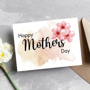 Mother&#39;s Day printable card, Printable Mother&#39;s Day card, 7x5 card, instant download PDF/JPG, Digital Mother&#39;s Day card