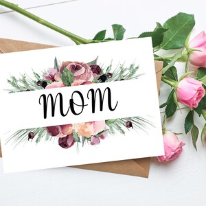 Mother's Day printable card, Printable Mother's Day card, 7x5 card, instant download PDF/JPG, Digital Mother's Day card