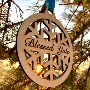 Blessed Yule Ornament, Winter solstice ornament, Yule ornament, pagan ornament, druid, viking ornament, witchy ornament, stocking stuffer