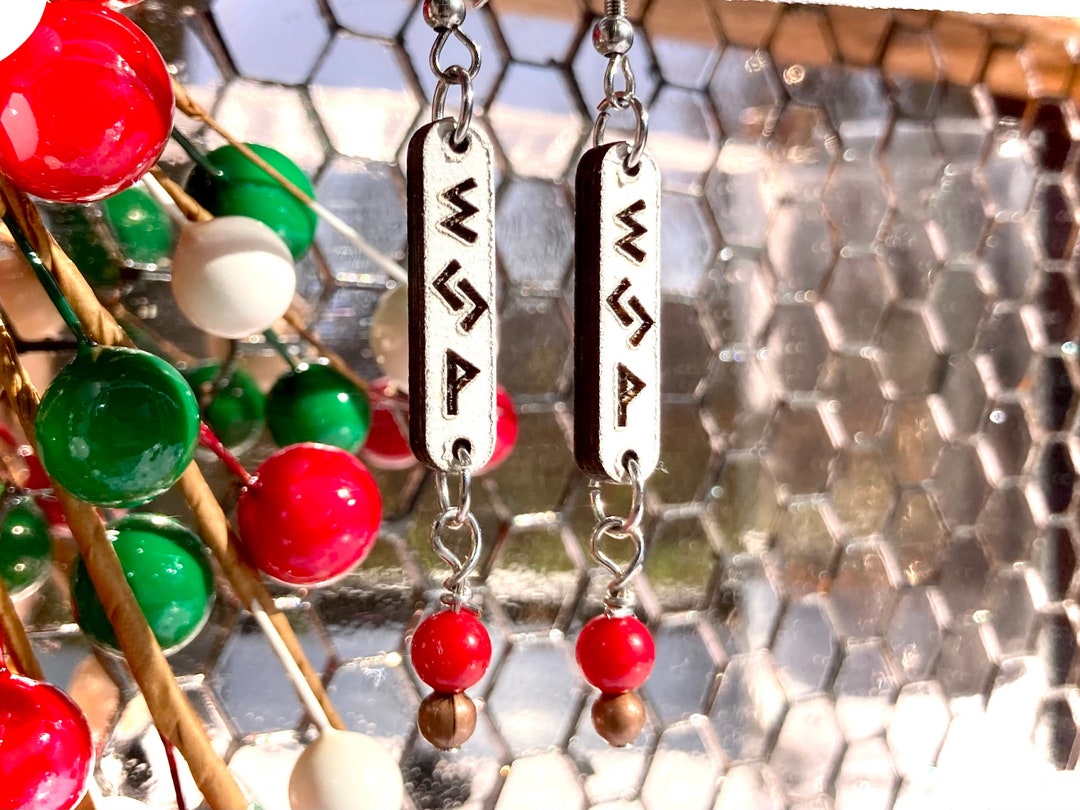 Rune Earrings, Viking Earrings, Runic Earrings, New Year's Earrings ...