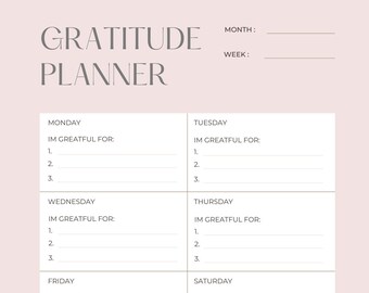Gratitude and Daily Journal Templates. M102 Daily Plus Weekly Planner ...
