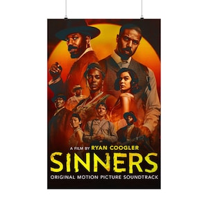 Filmkunst Poster | Sinners Film Soundtrack Wand Dekor, Film Poster, Heimkino Kunst, Geschenk für Filmliebhaber, Einzigartige Wandkunst