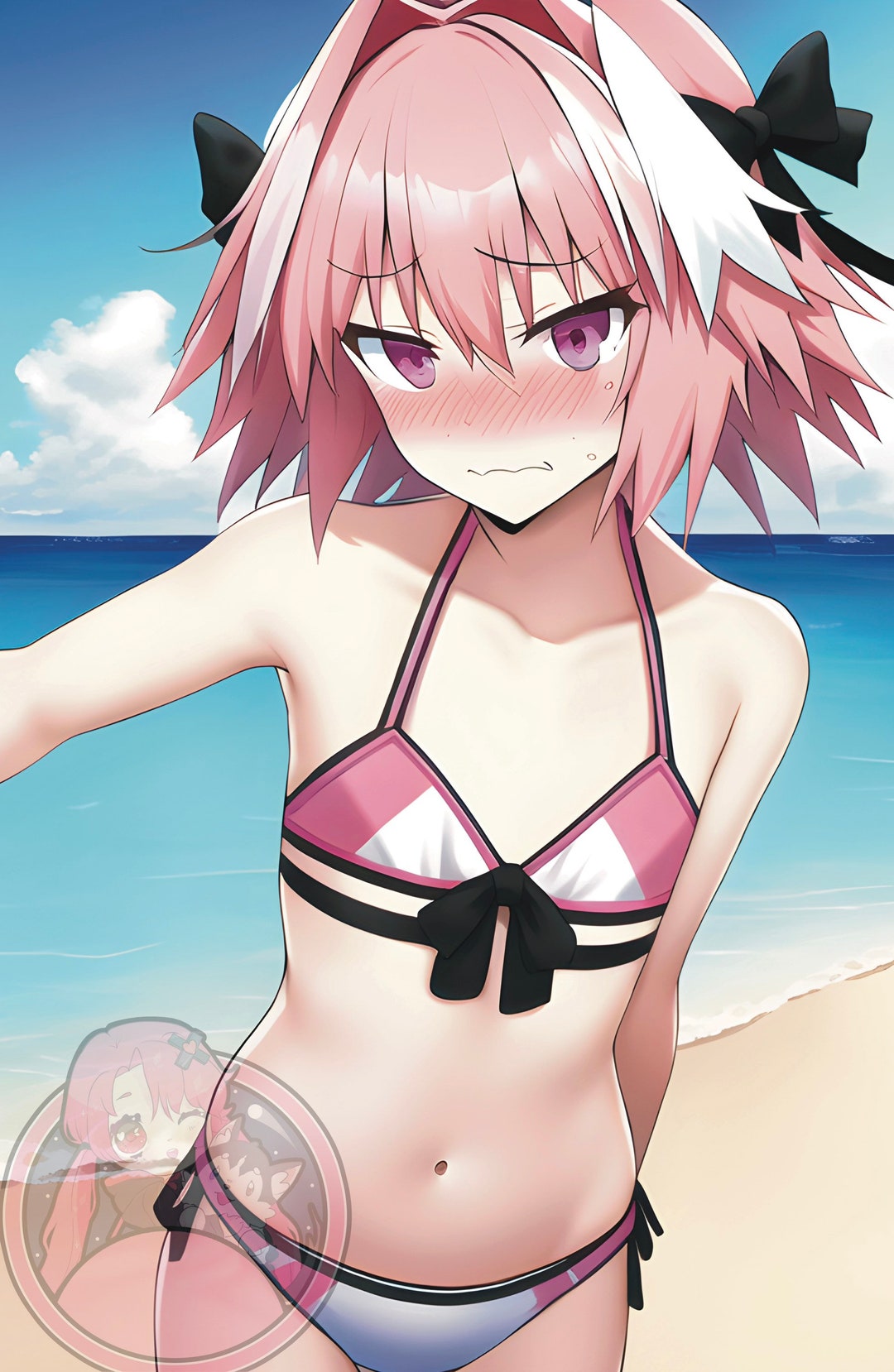 Astolfo Bikini Beach Fun Waifu Print - Etsy UK