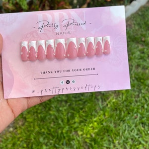 White French Tip with Pearls Press On Nails || Gel Press On Nails|| Pearls