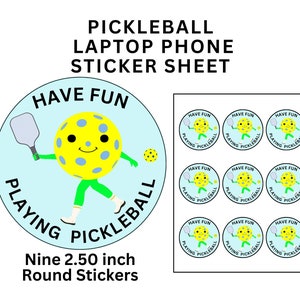 Pickleball Laptop Phone Sticker Sheet Gifts for Pickleball Gifts for Her Gifts for Him Funny Pickleball Decorations Playing Pickleball Rules