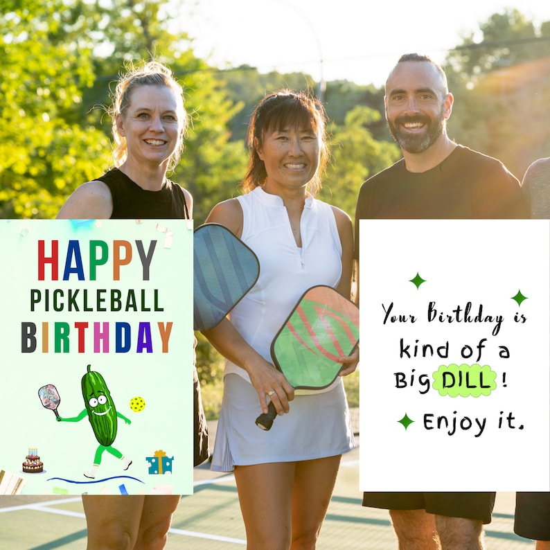 Funny Pickleball Birthday Card for Pickleball Player Cute Pickleball