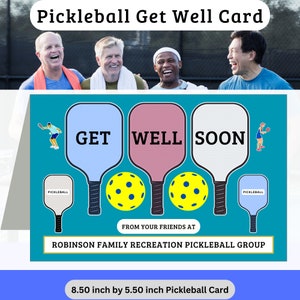 Pickleball Get Well Card Pickleball Gifts for Pickleball Playing Pickleball Gifts for Her Gifts for Him Pickleball Card Personalized