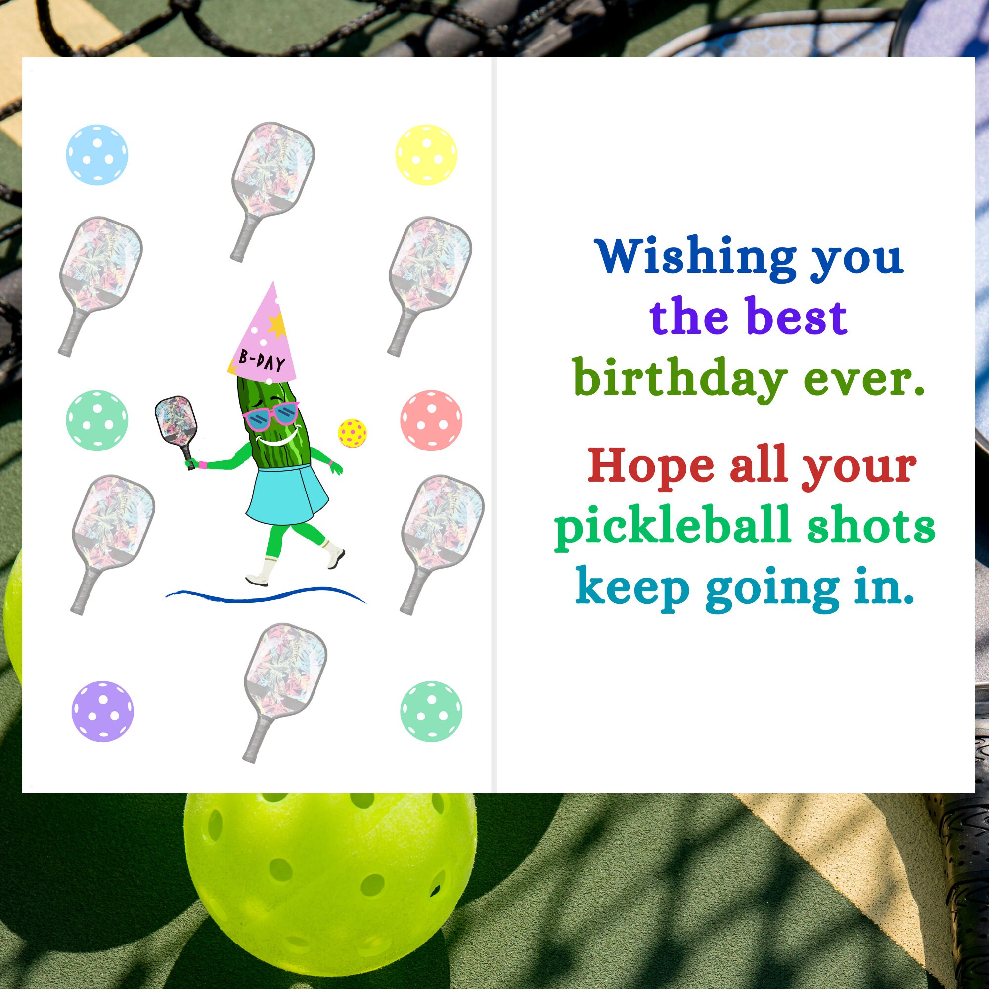 Funny Pickleball Birthday Card Pickleball Gifts for Pickleball Card