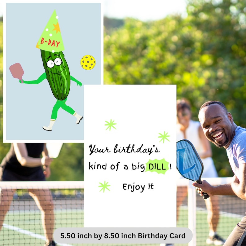 Funny Pickleball Birthday Card Pickleball Gifts for Pickleball Playing