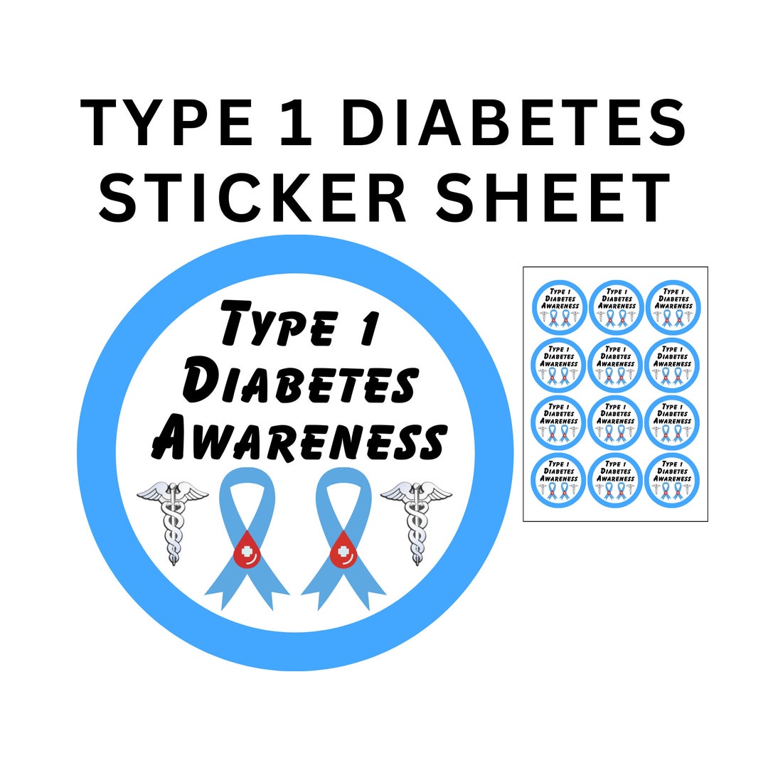 Diabetes Sticker Sheet Type 1 Diabetes Round 2 5 Inch Stickers For diabetes-sticker-sheet-type-1-diabetes-round-2-5-inch-stickers-for
