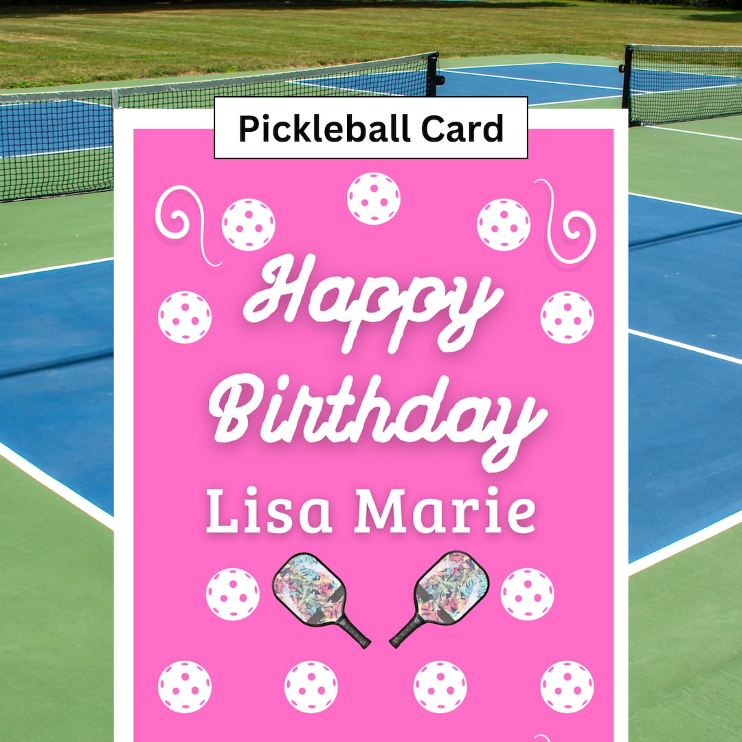 Pickleball Birthday Card Pickleball Card Gifts for Pickleball Etsy