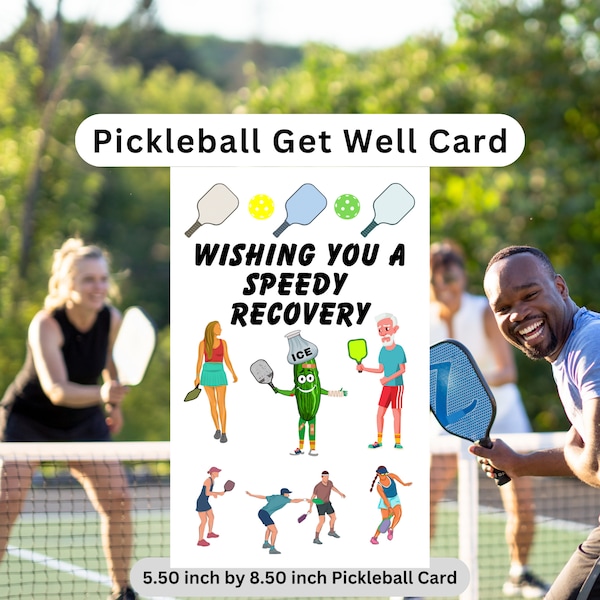 Pickleball Get Well Card Pickleball Gifts for Pickleball Playing Pickleball Gifts for Her Gifts for Him Pickleball Card Pickleball Rules