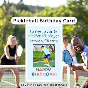 Personalized Pickleball Birthday Card Pickleball Gifts for Pickleball Playing Pickleball Gifts for Him Custom Pickleball Card