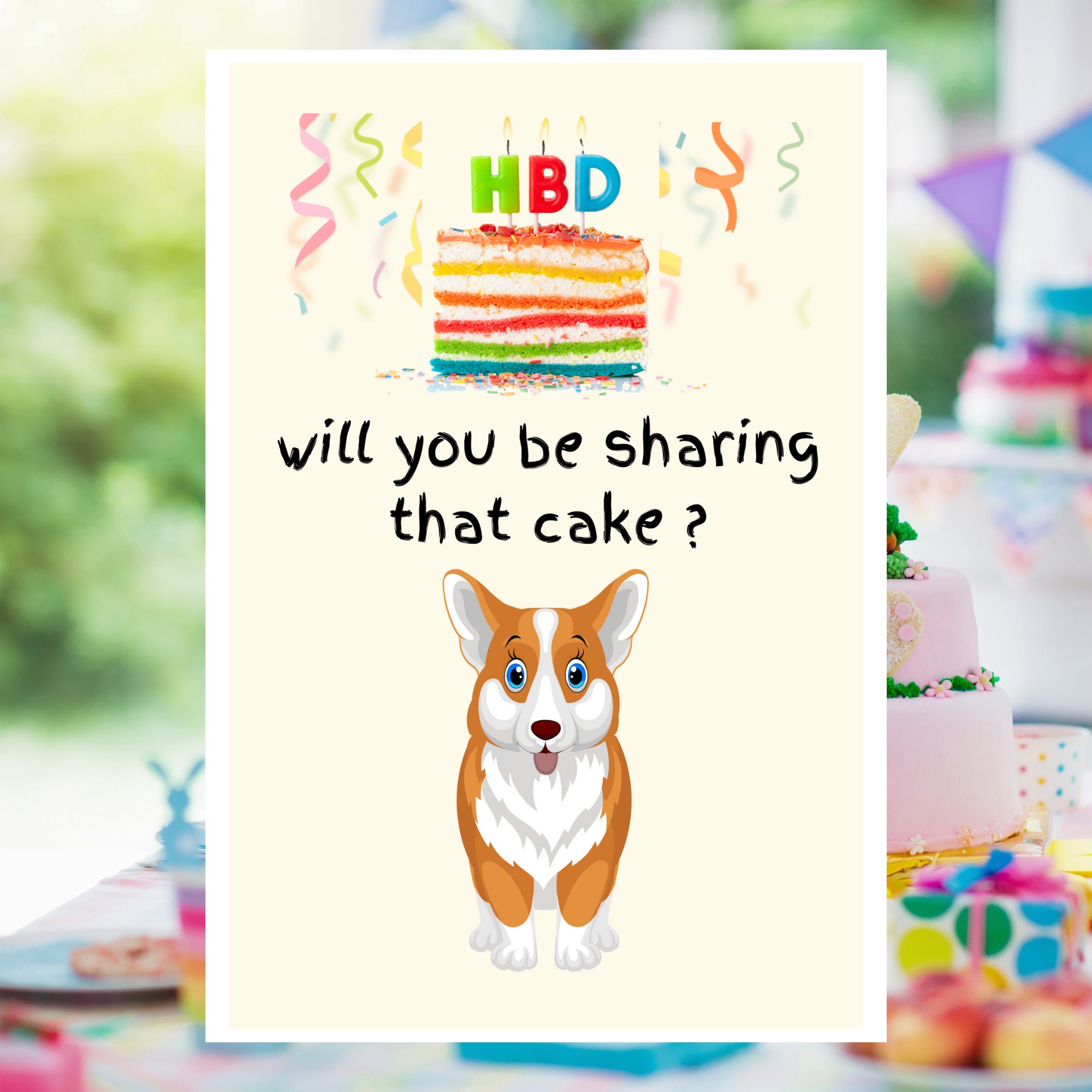 Funny Dog Birthday Card, Birthday Card From Dog, Happy Birthday Card ...