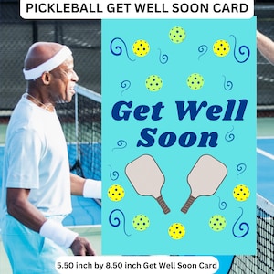 Carte Pickleball Get Well Carte pickleball personnalisée Cadeaux pickleball pour jouer au pickleball Cadeaux pour elle Cadeaux pour lui Guérir bientôt