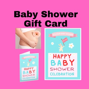 Tarjeta de Baby Shower, regalo de Baby Shower, regalo de Baby Shower con los mejores deseos en el interior. Tarjeta de felicitación para Baby Shower. Viene con sobre blanco.