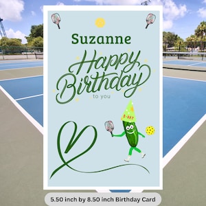 Personalized Pickleball Birthday Card Pickleball Gifts for Pickleball Playing Pickleball Gifts for Her Pickleball Card Pickleball Rules