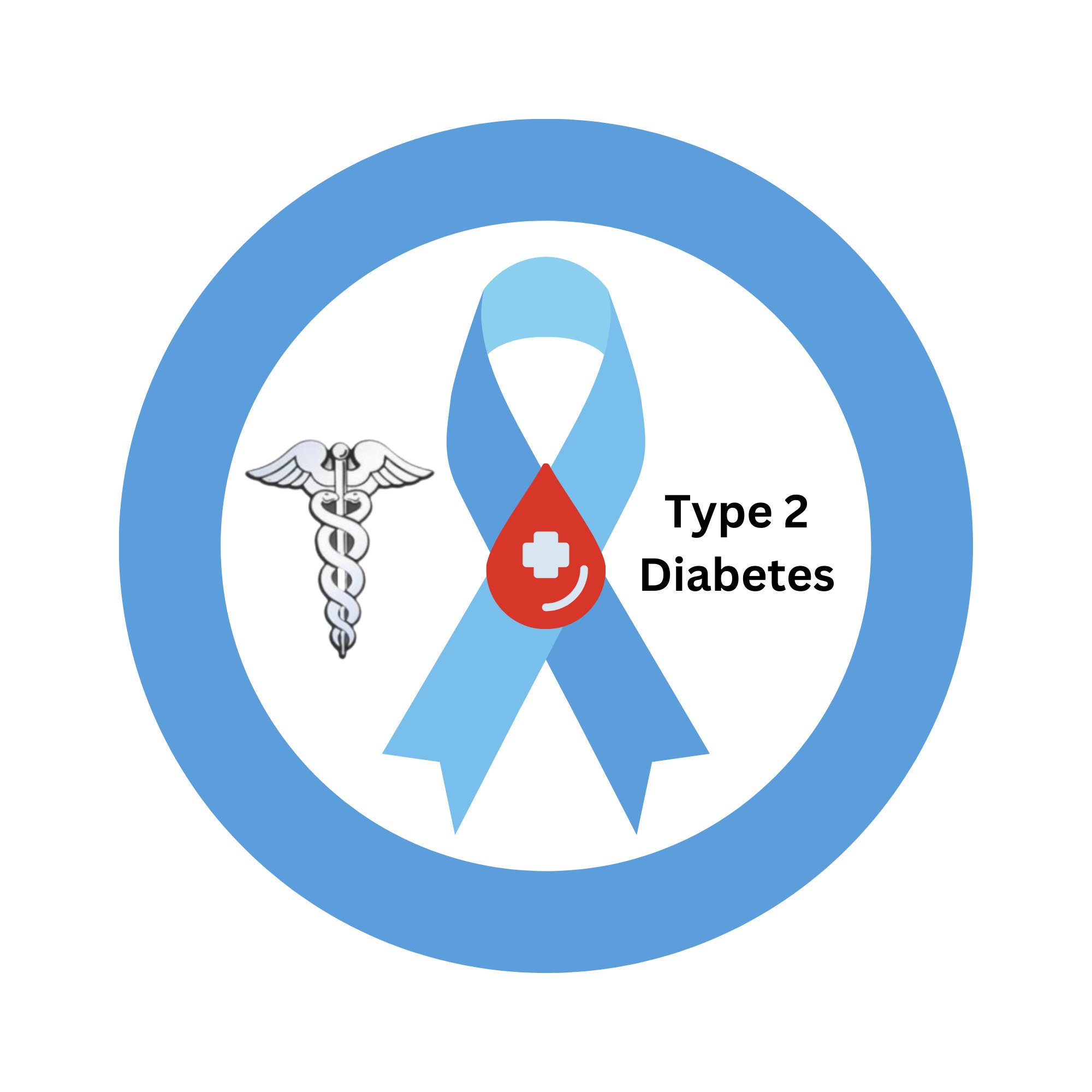 Diabetes Sticker Sheet - Type 2 Diabetes Round 2.5 Inch Stickers - 12  Stickers per Sheet - Etsy, image size:2000x2000