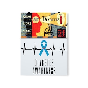 Diabetes Awareness Poster - Premium Matte Vertical Posters - Diabetics Poster, Diabetes Awareness Month
