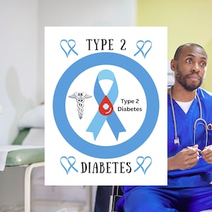 Type 2 Diabetes Art Print, Diabetes Awareness, Gift for Diabetics, 8.5 inch by 11 inch print on premium art paper.