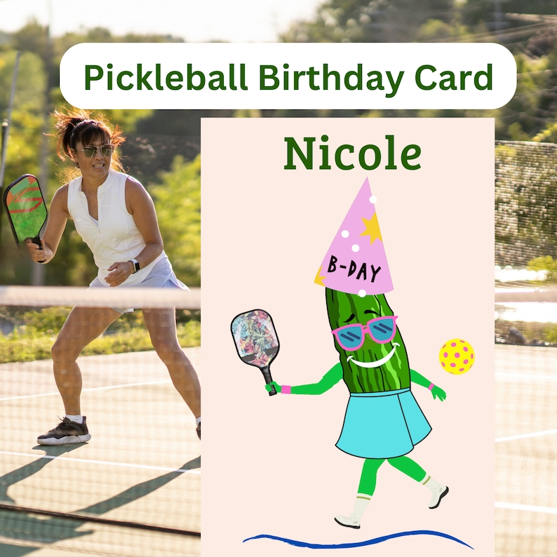 Funny Pickleball Birthday Card Pickleball Gifts for Pickleball Card