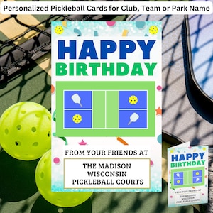 Pickleball Birthday Card Pickleball Gifts for Pickleball Playing Pickleball Gifts for Her Pickleball Card Pickleball Club Personalized