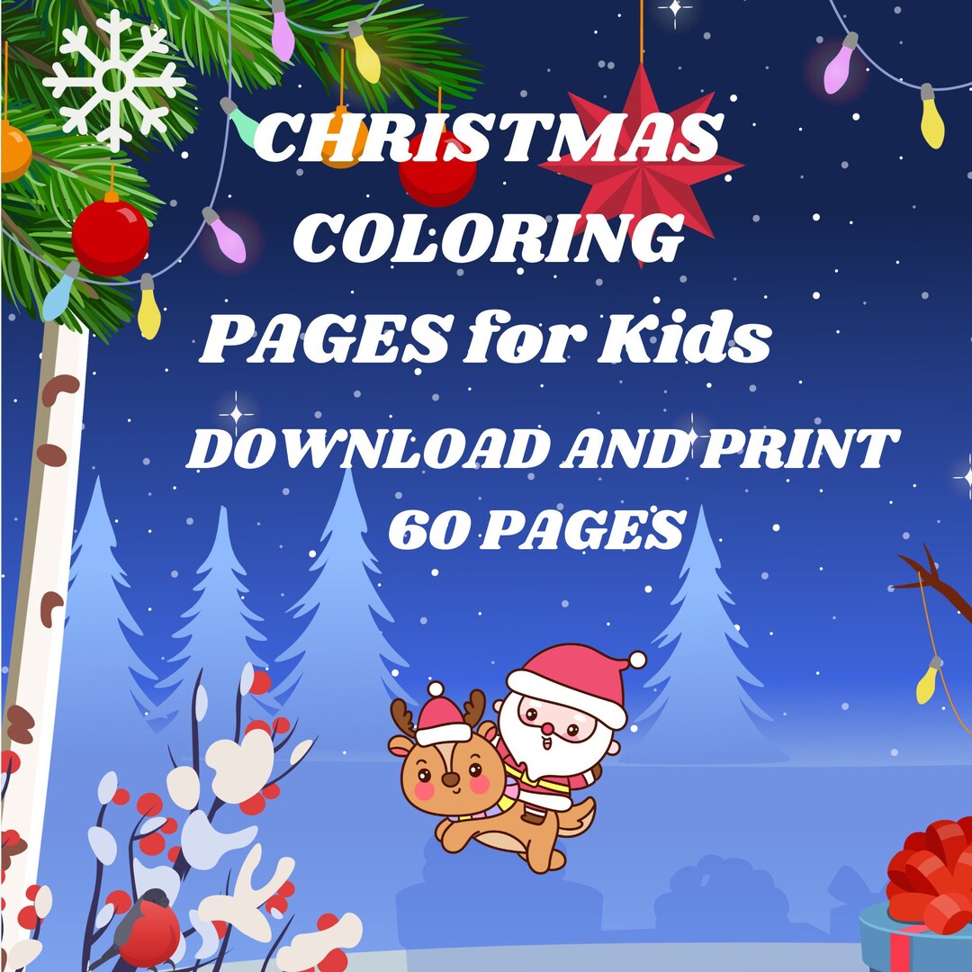 Christmas Coloring Pages for Kids- Instant Download - Etsy