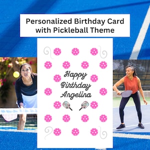 Personalized Pickleball Birthday Card Pickleball Gifts for Pickleball Playing Pickleball Gifts for Her Pickleball Card Pickleball Rules