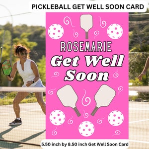 Carte Pickleball Get Well Carte pickleball personnalisée Cadeaux pickleball pour jouer au pickleball Cadeaux pour elle Cadeaux pour lui Guérir bientôt