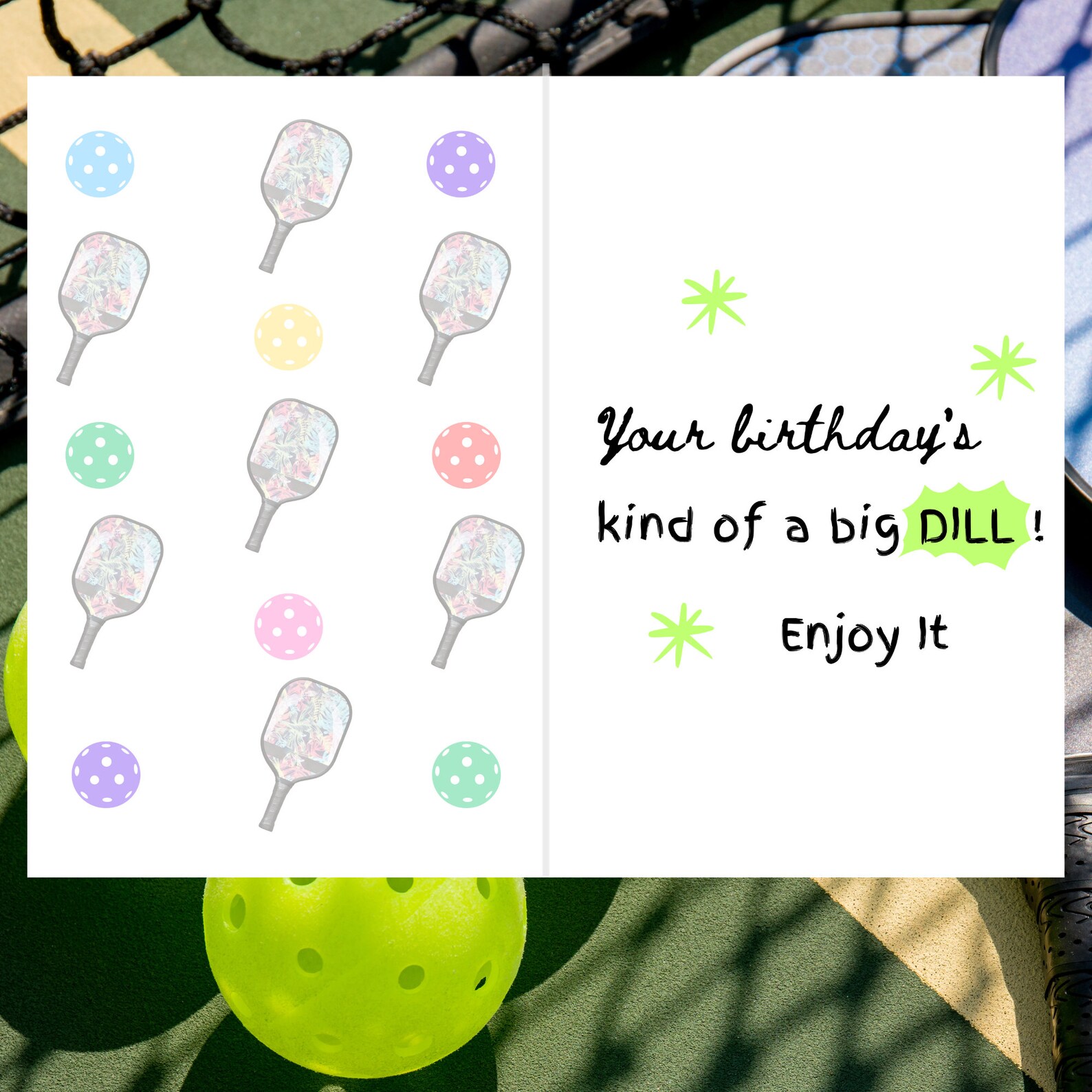 Funny Pickleball Birthday Card Pickleball Gifts for Pickleball Playing