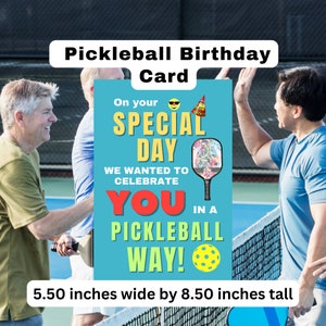 Funny Pickleball Birthday Card Pickleball Gifts for Pickleball Gifts for Her Gifts for Him Playing Pickleball Rules Pickleball Court