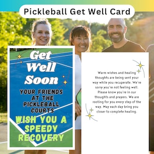 Pickleball Get Well Card Pickleball Presentes para Pickleball Jogando Pickleball Presentes para ela Presentes para ele Pickleball Card Pickleball Regras