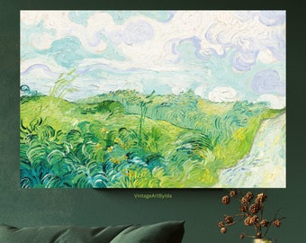 Green Wheat Fields Vincent van Gogh Fine Art Printble Poster Instant Download Vintage Wall Decor New Home Gift Idea High Resolution Print