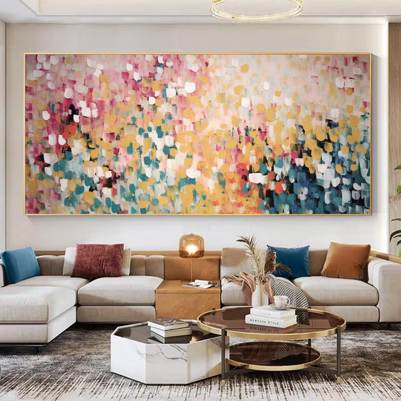 Original Colorful Block Oil Painting on Canvas, Large Wall Art Abstract Block Art Custom Painting Minimalist Living Room Home Decor Gift