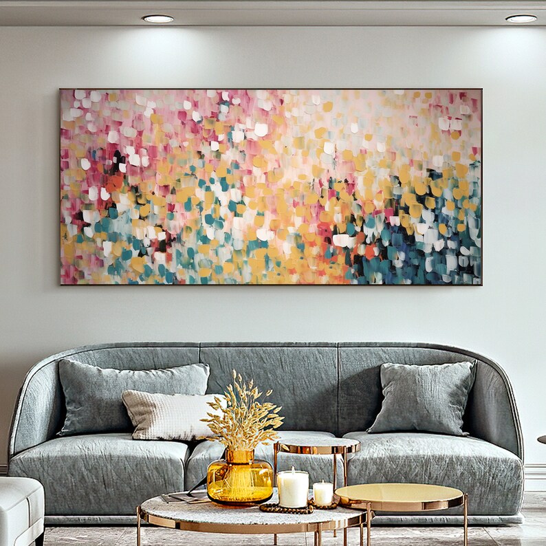 Original Colorful Block Oil Painting on Canvas, Large Wall Art Abstract Block Art Custom Painting Minimalist Living Room Home Decor Gift