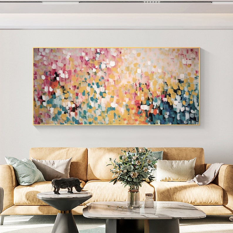 Original Colorful Block Oil Painting on Canvas, Large Wall Art Abstract Block Art Custom Painting Minimalist Living Room Home Decor Gift