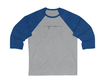 You Can Minimalist Design/ApparelHarderUnisex 34 Sleeve Baseball Tee/Gym/Workout Clothes/Motivation/Lifting Apparel/Fitness/Gym Gift