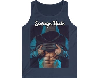 Savage Mode/Men's Softstyle Tank Top/Gym/Workout Clothes/Motivation/Lifting Apparel/Fitness/Gym Gift///Gym Rat