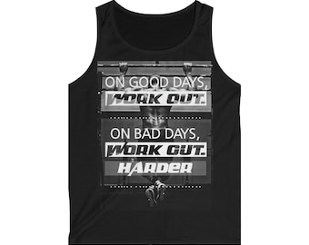 On Bad Days Work Out Harder Men's Softstyle Tank Top/Workout Clothes/Lifting Apparel/Fitness Apparel/Gym Gift/Gym Rat/Mucle Top
