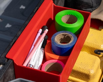 Decked Drawer Rail Tray Organizer, Fits Decked Truck Bed Drawer System, Flagging Tape and Tool Holder Insert, 9.75x4 Inch