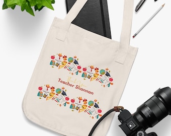 Borsa tote personalizzata per insegnanti, messaggio personalizzato per insegnante, regalo per insegnanti, regalo di apprezzamento per insegnanti, regalo per insegnanti, borsa tote in tela organica